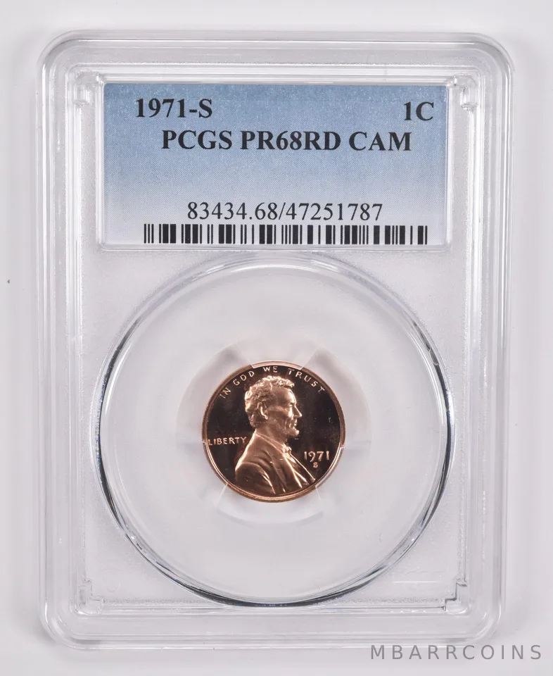 1971-S Lincoln Memorial Cent PR68 RD CAM PCGS Blue Label