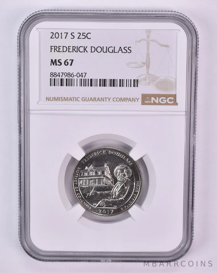 2017-S Washington Quarter Frederick Douglass ATB MS67 NGC Brown Label