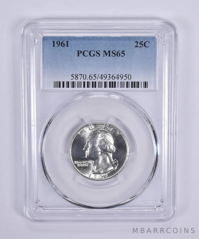 1961 Washington Quarter MS65 PCGS Blue Label