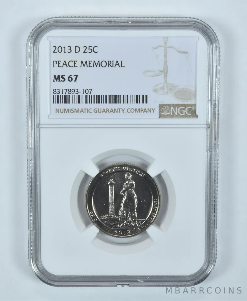 2013-D Washington Quarter Peace Memorial America The Beautiful MS67 NGC