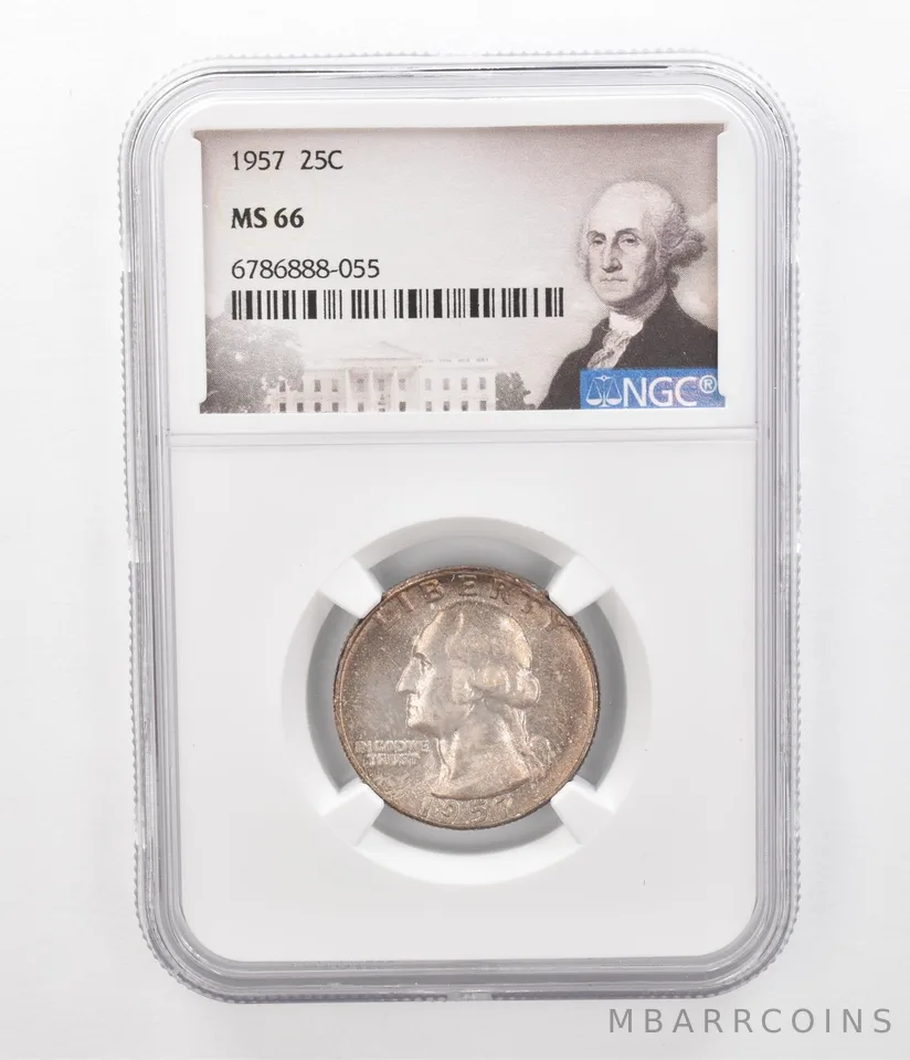 1957 Washington Quarter MS66 NGC Beautiful Tone *2343