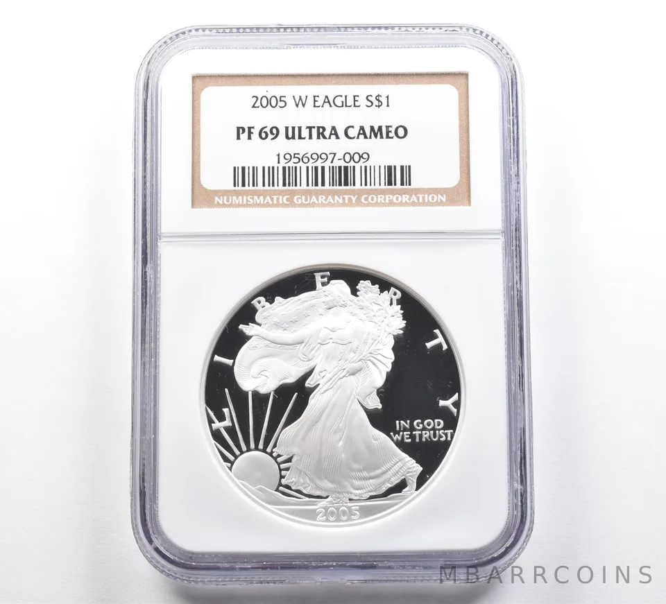 2005-W American Silver Eagle PF69 UCAM NGC Brown Label