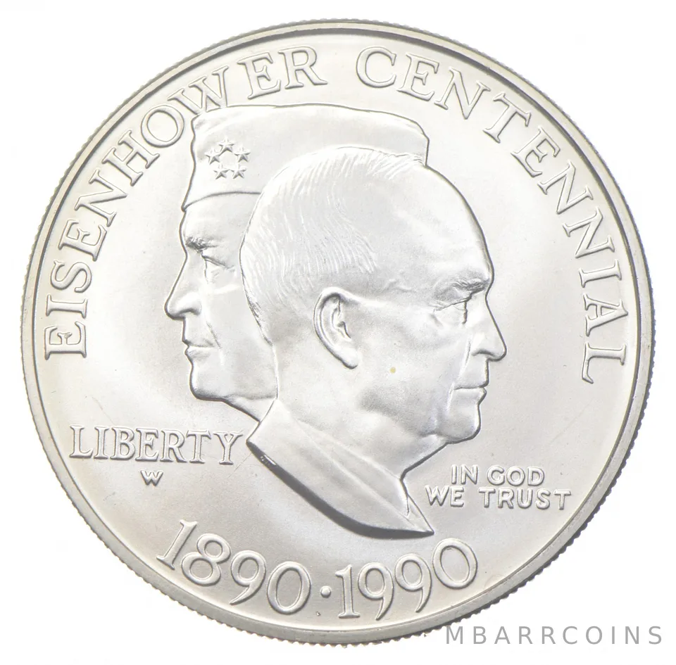 1990-W Unc Eisenhower Commemorative Silver Dollar $1