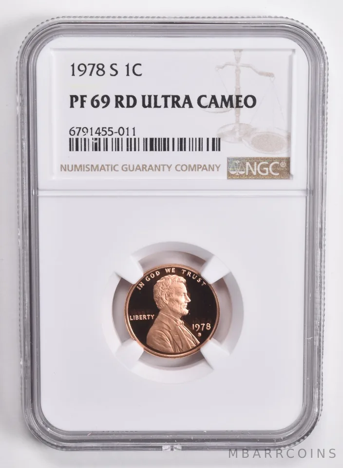 1978-S Lincoln Memorial Cent PF69 RD UCAM NGC Brown Lbl