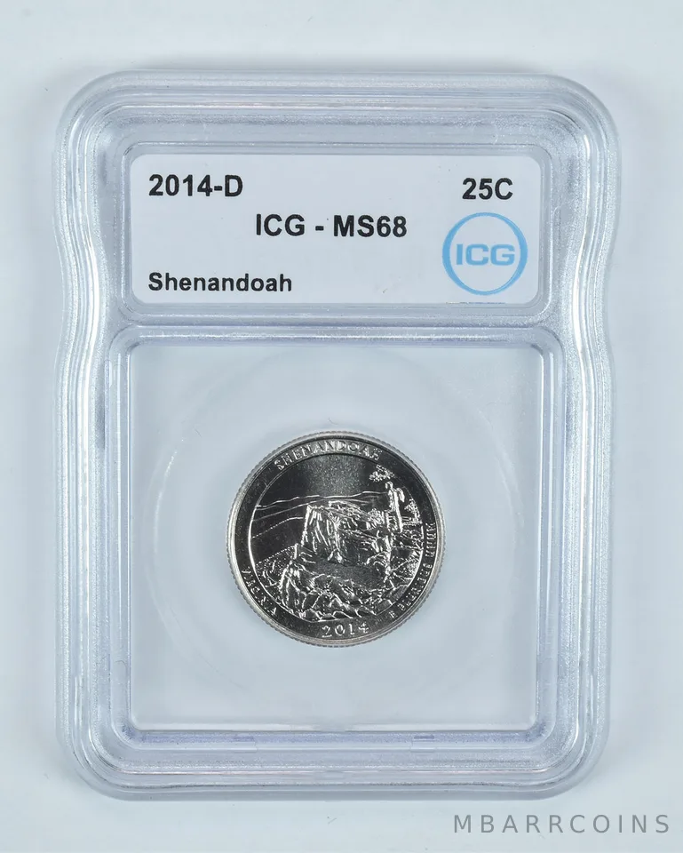 2014-D Washington Quarter ATB Shenandoah MS68 ICG