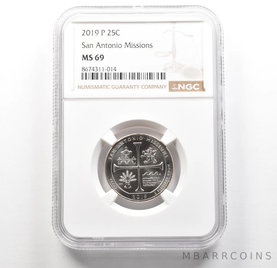 2019-P Washington Quarter ATB San Antonio Missions MS69 NGC TOP POP a6265