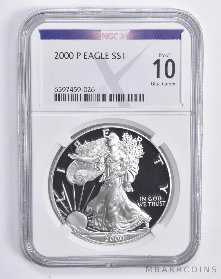 2000-P American Silver Eagle Proof 10 NGC X