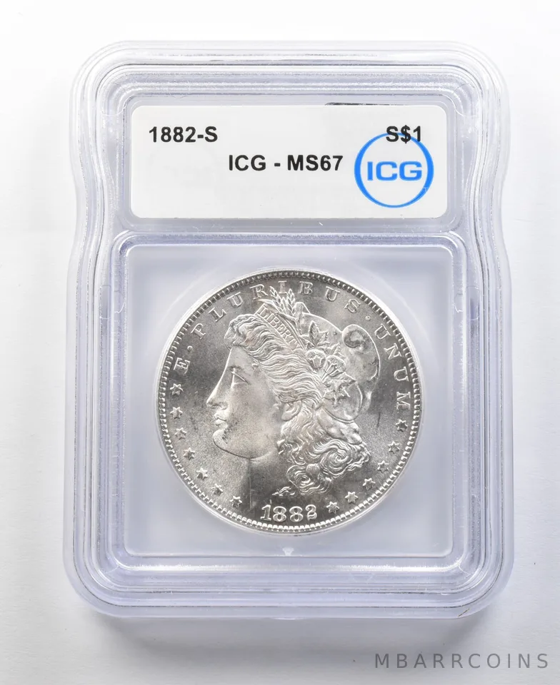 1882-S Morgan Silver Dollar MS67 ICG a0339