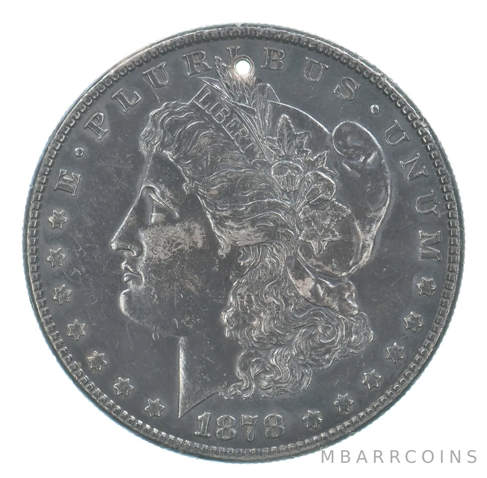 1878 Morgan Silver Dollar 8TF Holed Beautiful Tone *0682
