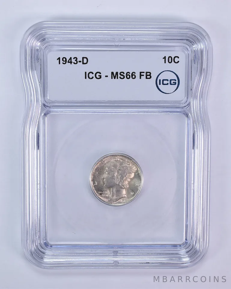 1943-D Mercury Dime MS66 FB ICG