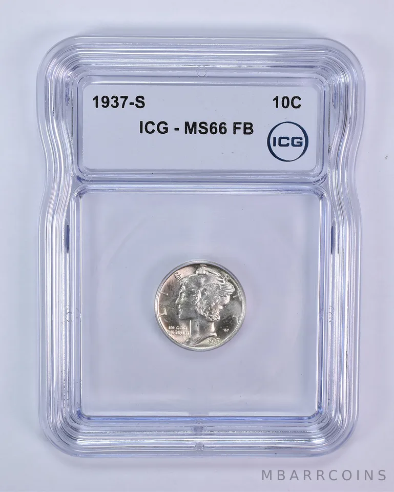 1937-S Mercury Dime MS66 FB ICG