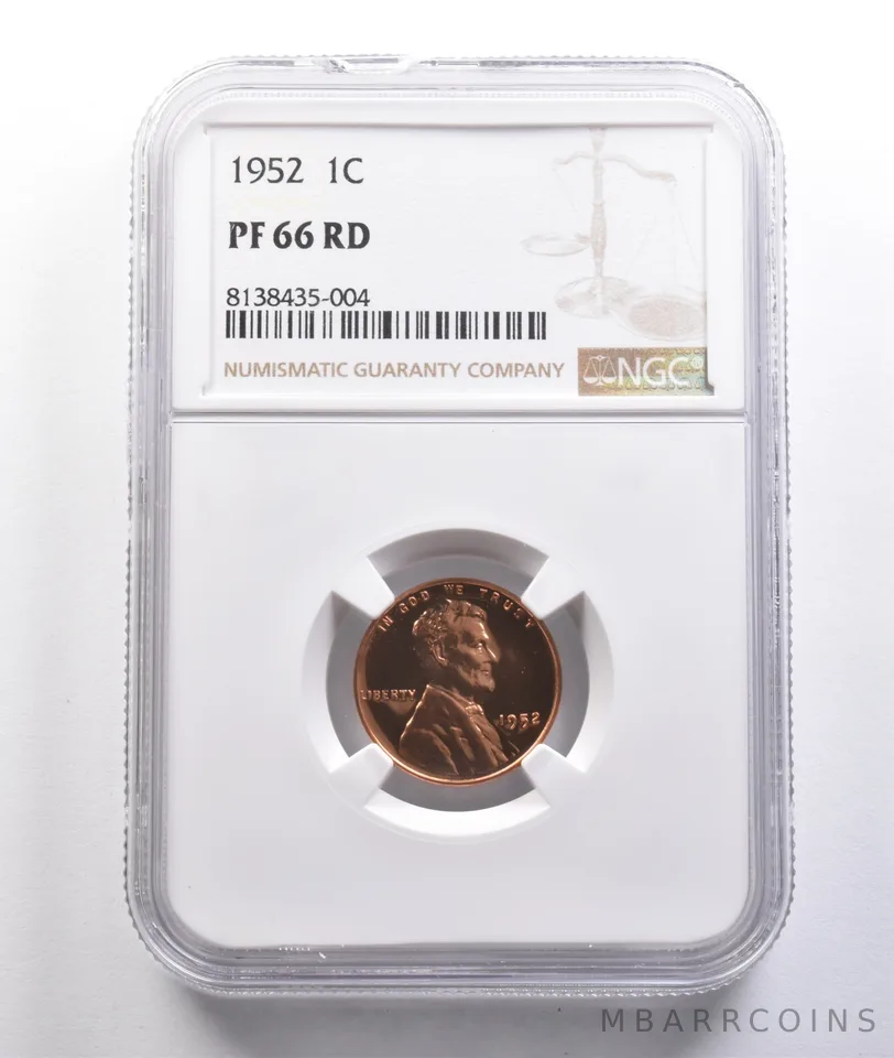 1952 Lincoln Wheat Cent PF66 RD NGC Great Contrast *6944