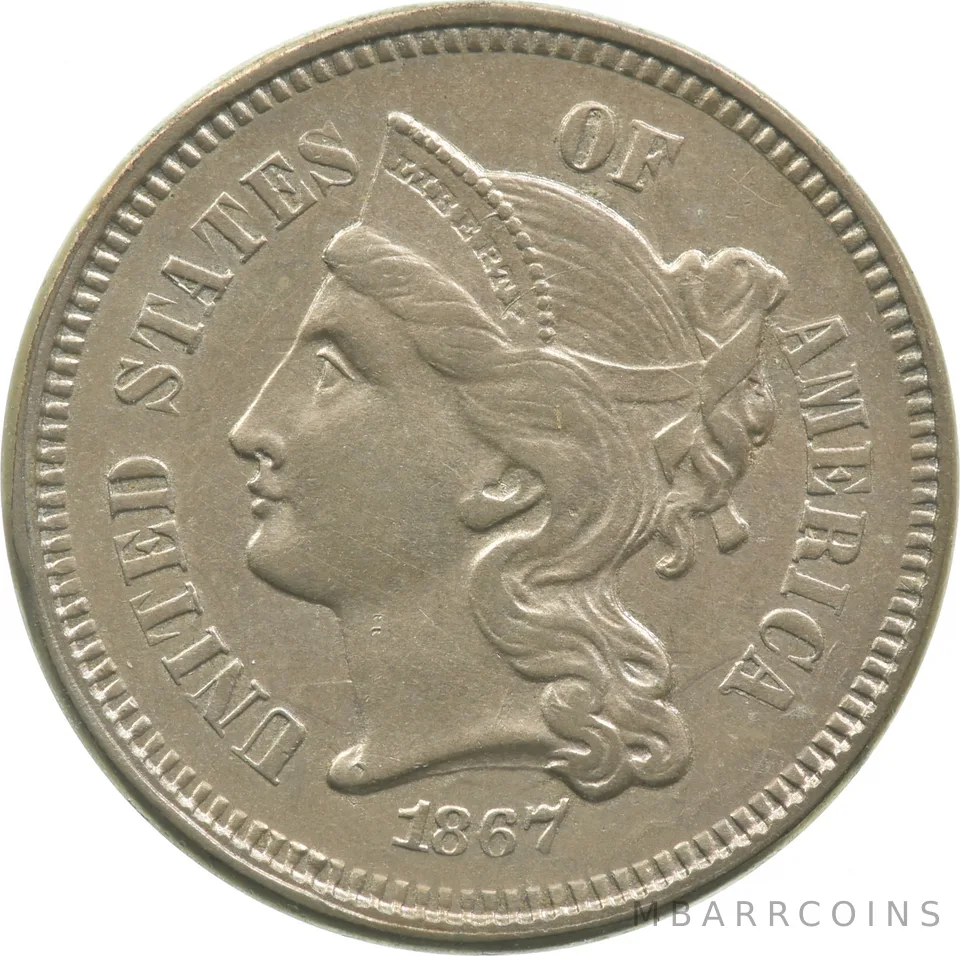 1867 Nickel Three Cent Piece a0654
