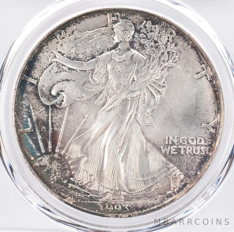 1993 American Silver Eagle MS67 PCGS Beautiful Tone *1361