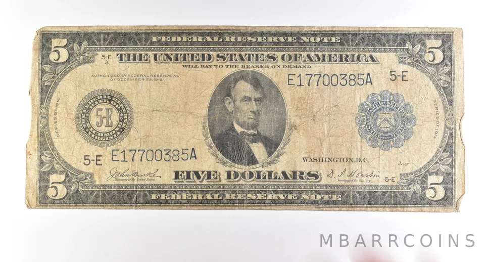 1914 $5 Richmond VA FRN Large Note Blue Seal *2750