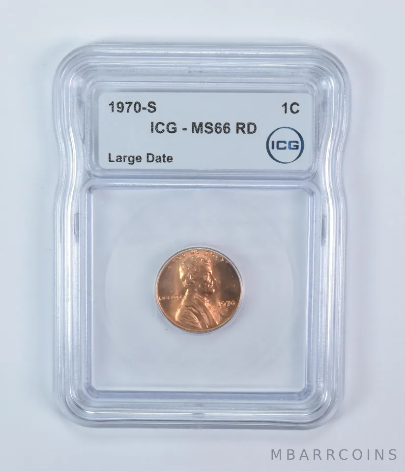 1970-S Lincoln Memorial Cent Large Date MS66 RD ICG