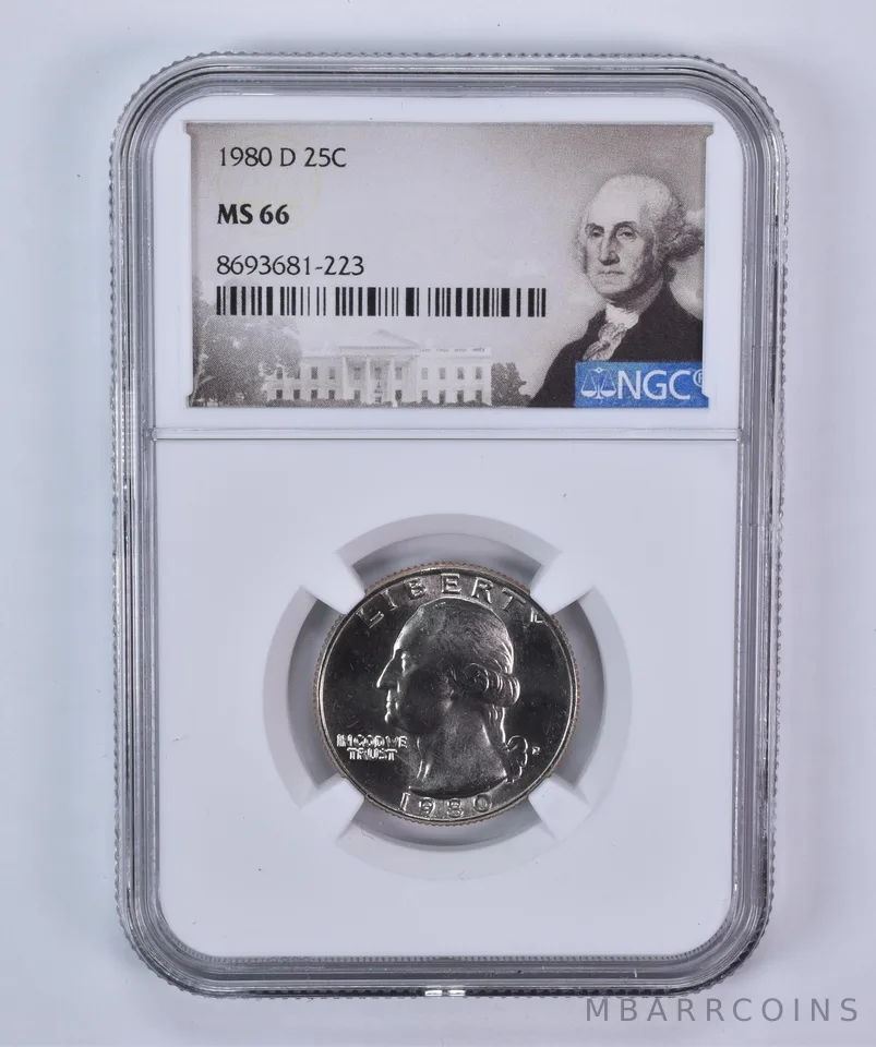 1980-D Washington Quarter MS66 NGC Special Label