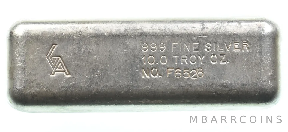 10 Troy Oz Silver Bar GA *5091