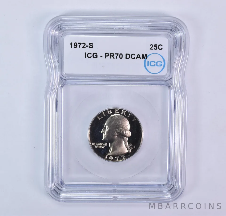 1972-S Washington Quarter PR70 DCAM ICG