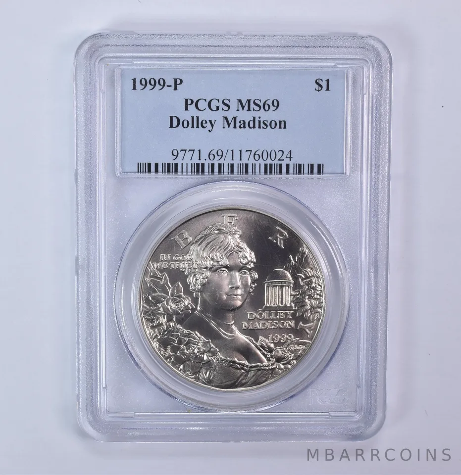 1999-P Dolley Madison Commemorative Silver Dollar MS69 PCGS
