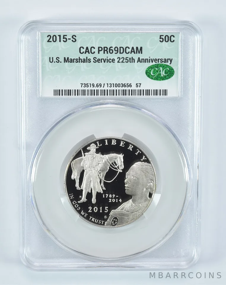 2015-S US Marshals Commemorative Half Dollar PR69 DCAM CAC CACg