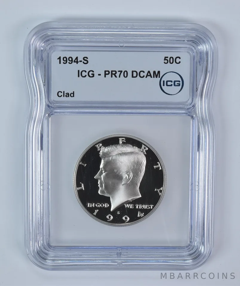 1994-S Kennedy Half Dollar CLAD PR70 DCAM ICG