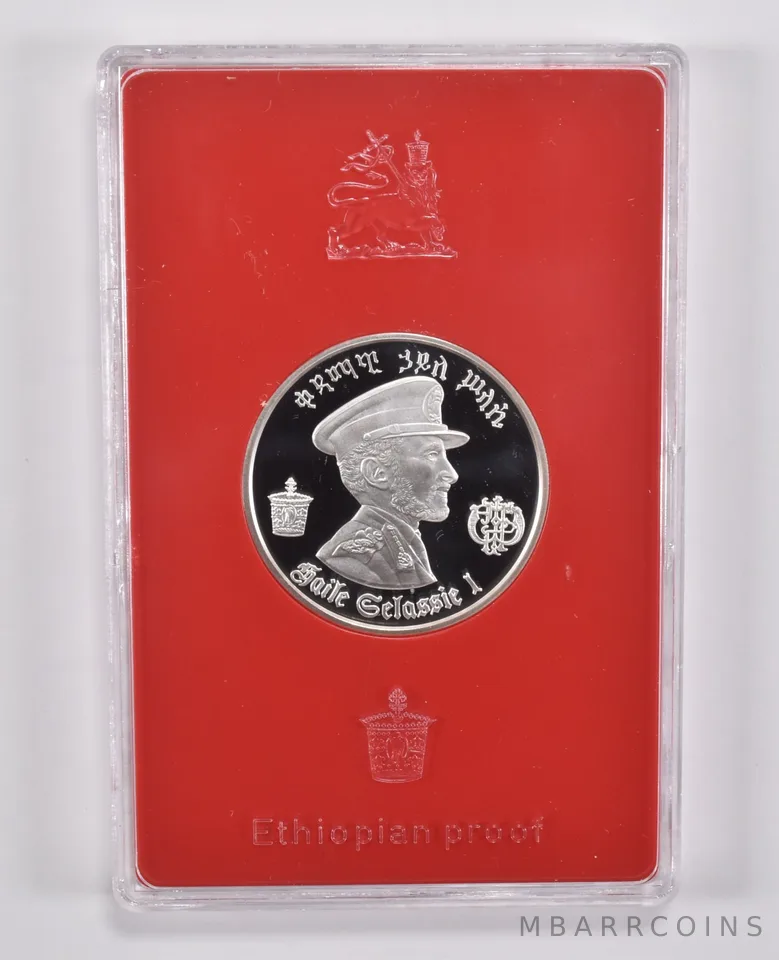 1972 Ethiopia 5 Birr 80th Haile Selassie Ethiopian Silver Proof 0.80 Oz