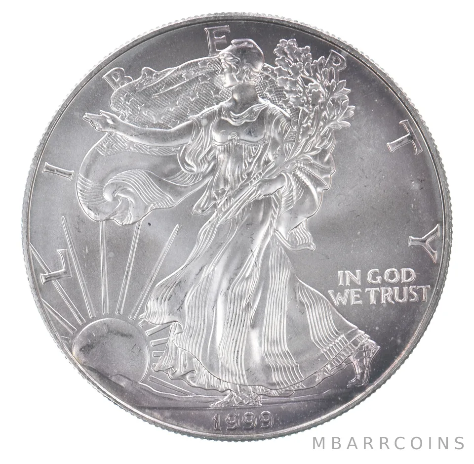 Beautiful Toned - 1999 American Silver Eagle 1 Troy Oz .999 Fine Silver *087