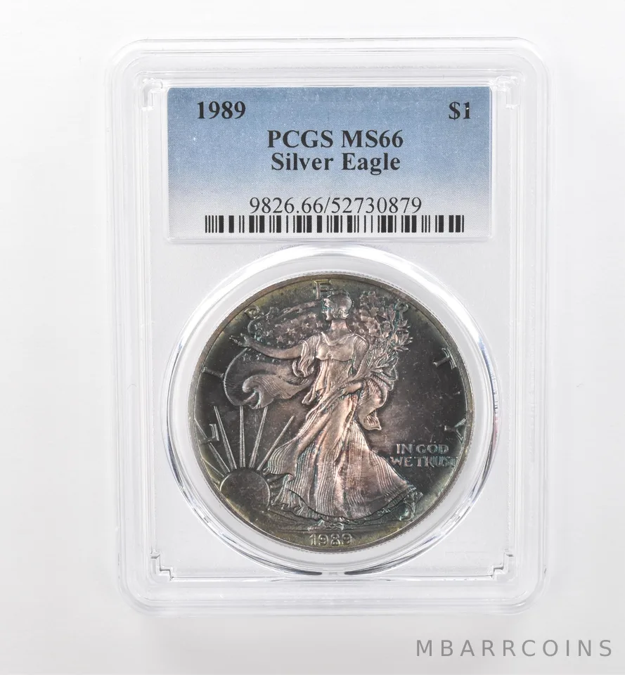 1989 American Silver Eagle MS66 PCGS Beautiful Tone *1759