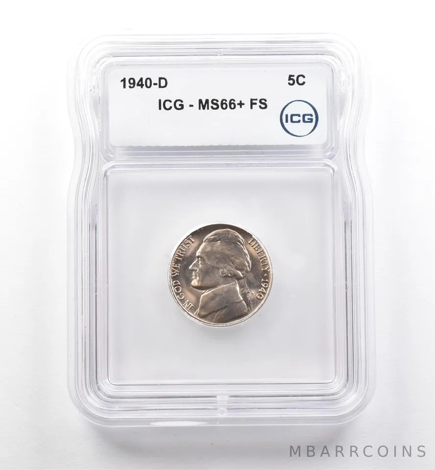 1940-D Jefferson Nickel MS66+ FS ICG *7489