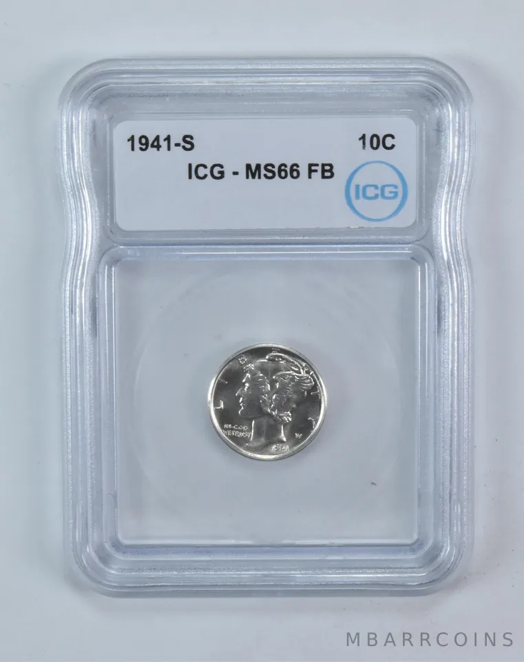 1941-S Mercury Dime MS66 FB ICG