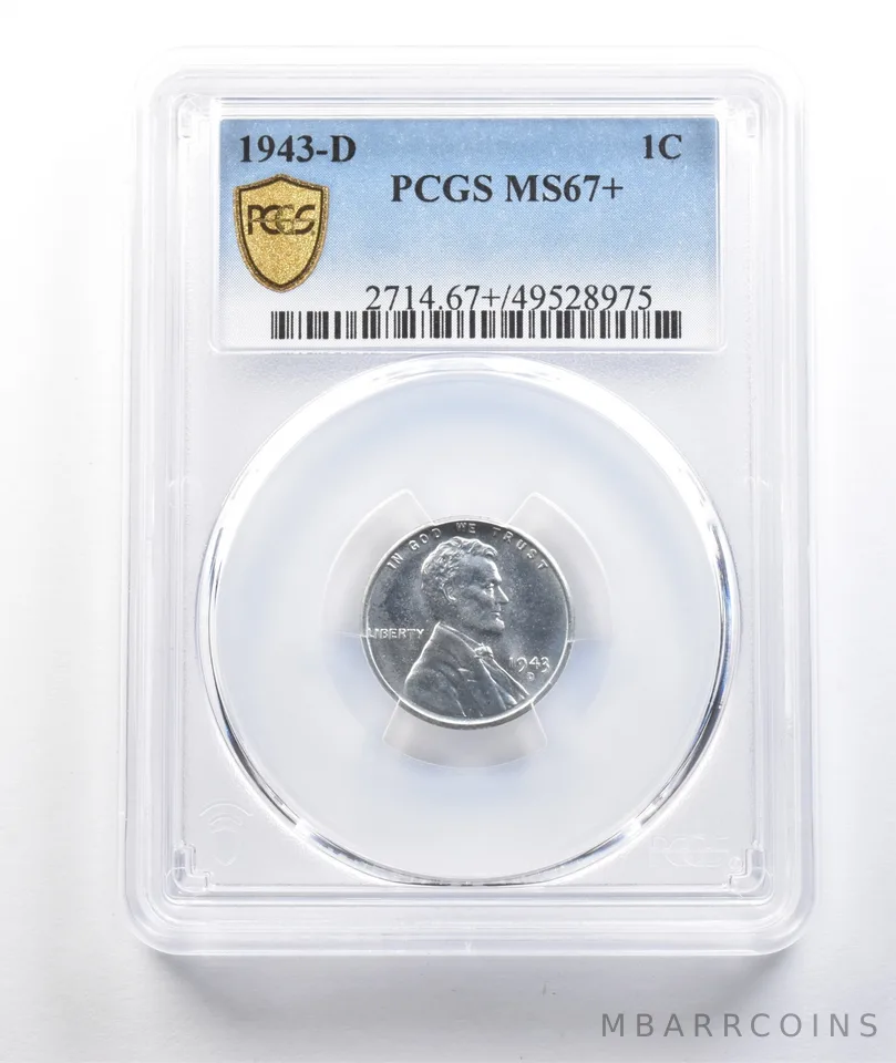 1943-D Lincoln Wheat Cent MS67+ PCGS *5584