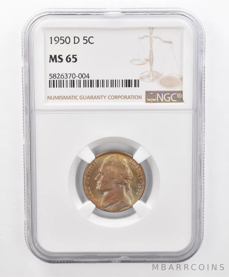 1950-D Jefferson Nickel MS65 NGC Beautiful Tone *2694