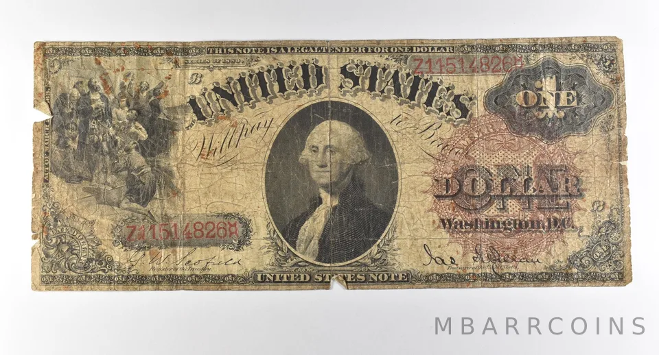 1880 $1 Legal Tender Large Note Red Seal *2876