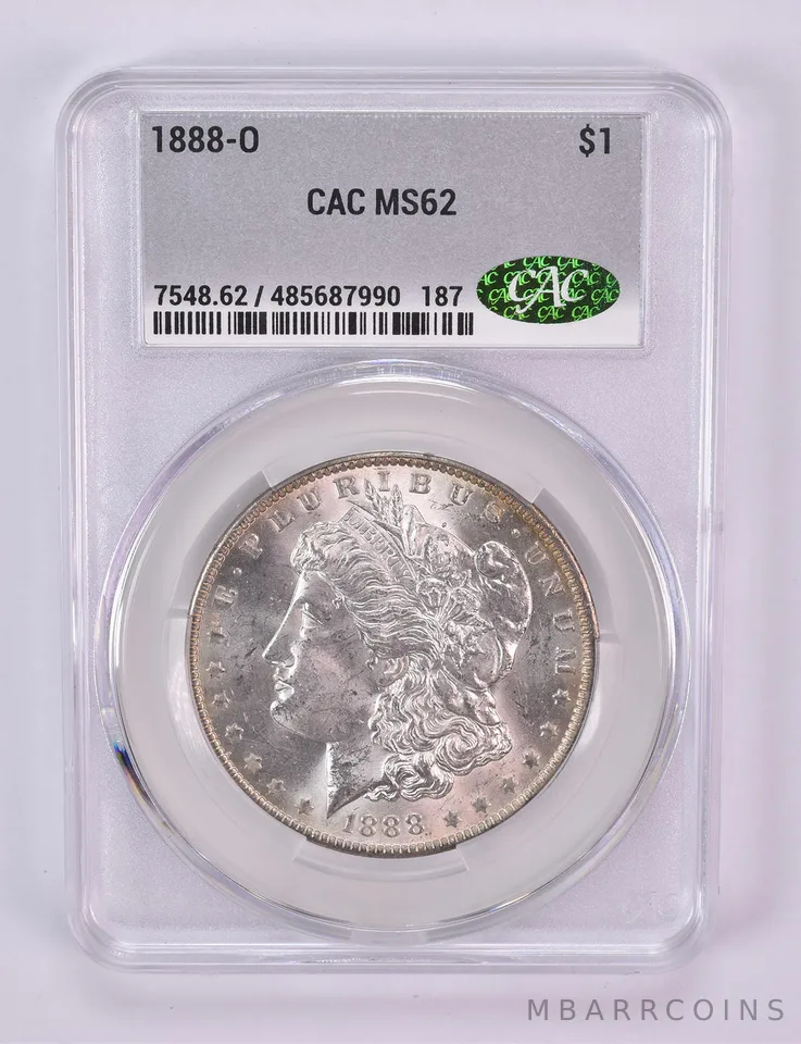 1888-O Morgan Silver Dollar MS62 CAC CACg