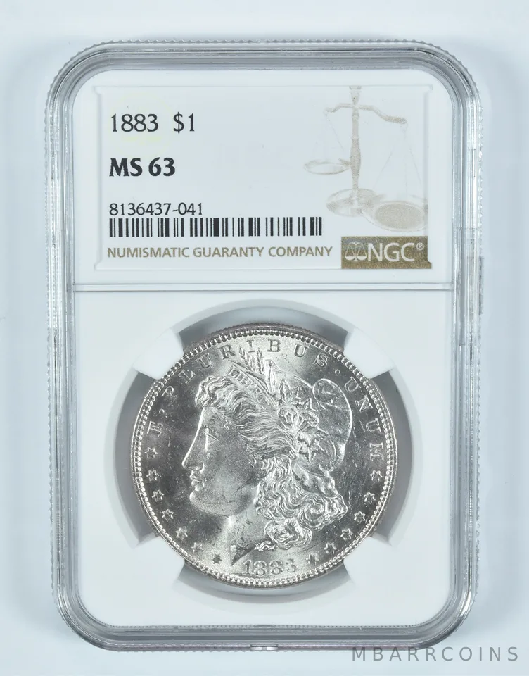 1883 Morgan Silver Dollar MS63 NGC Brown Label