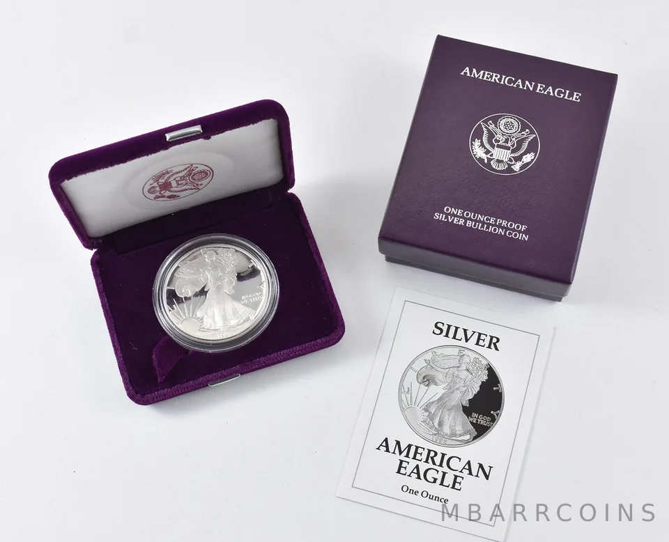 1992-S American Silver Eagle PROOF 1 Oz Silver - Coin & Box & COA