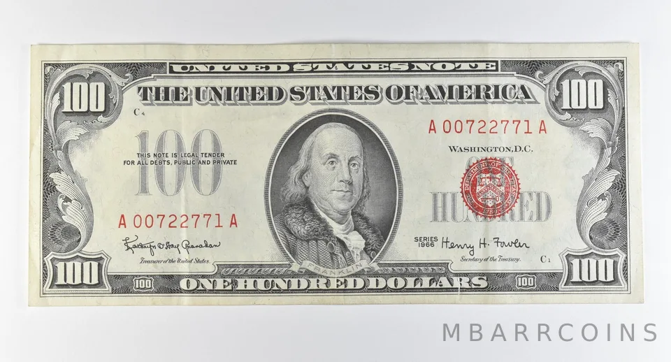 1966 $100 United States Note Red Seal *0302