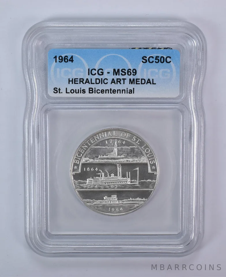 1964 So Called Half Dollar St. Louis Bicentennial MS69 ICG