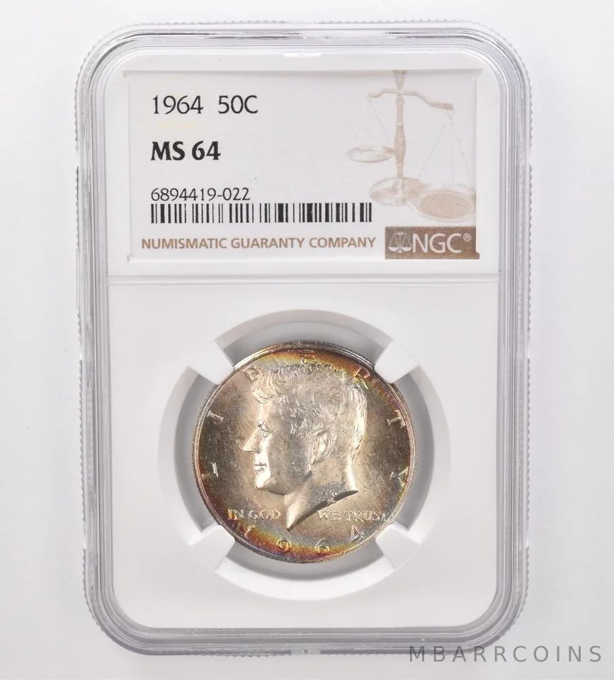 1964 Kennedy Half Dollar MS64 NGC Beautiful Tone *9870