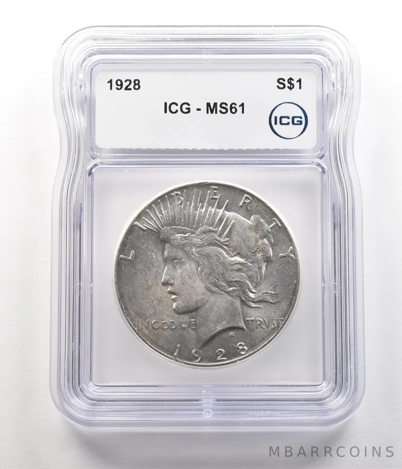 1928 Peace Silver Dollar MS61 ICG *6780