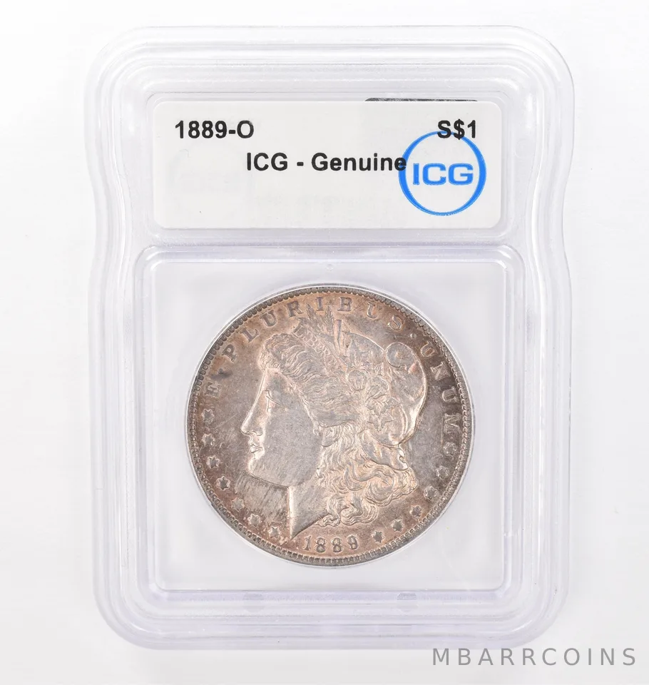 1889-O Morgan Silver Dollar Genuine ICG Beautiful Tone *4300