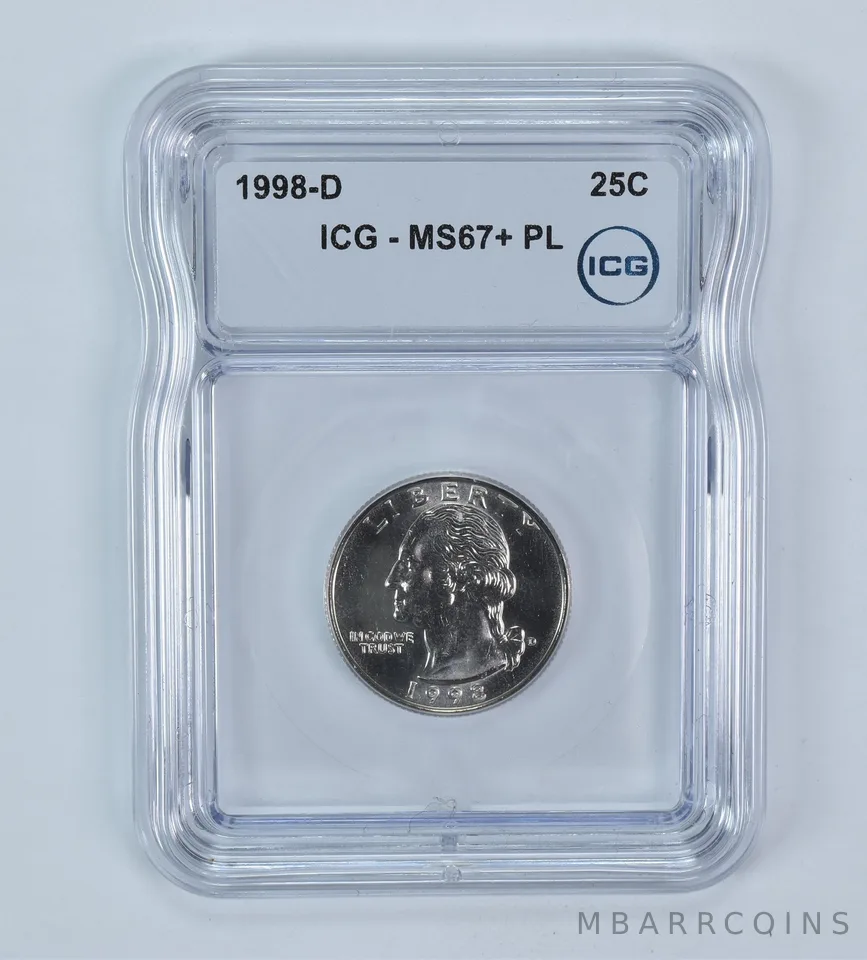 1998-D Washington Quarter MS67+ PL ICG