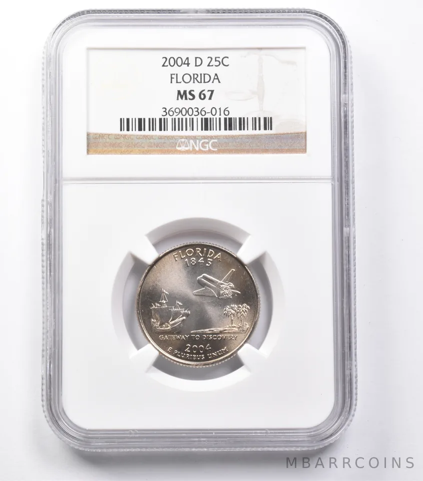 MS67 2004-D Washington State Quarter Florida NGC *5455