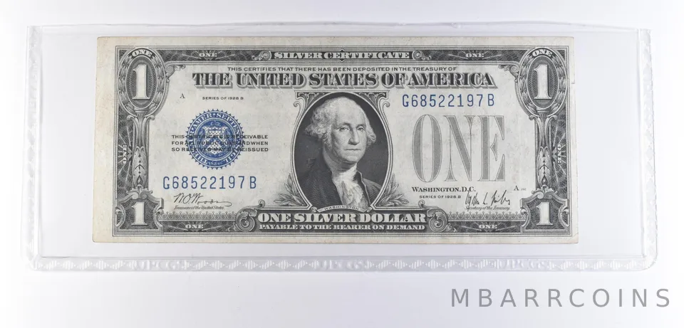 1928 B $1 Silver Certificate Blue Seal *8380