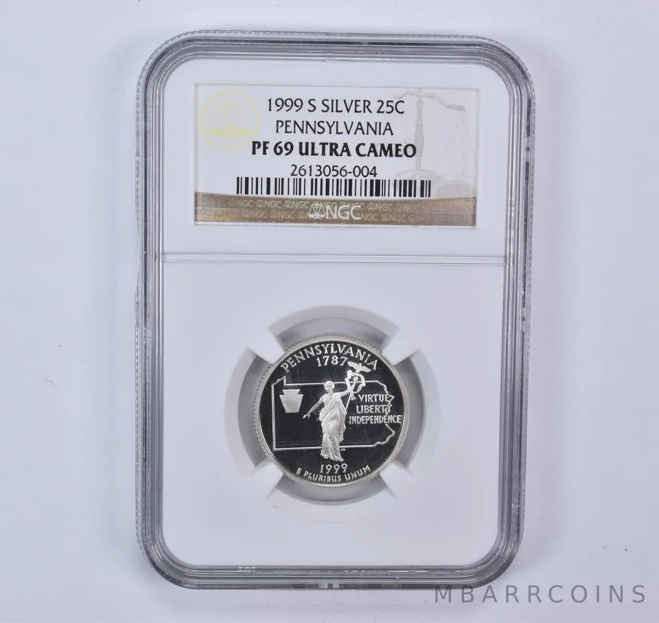 1999-S Washington State Quarter Silver Pennsylvania PF69 UCAM NGC Brown Label