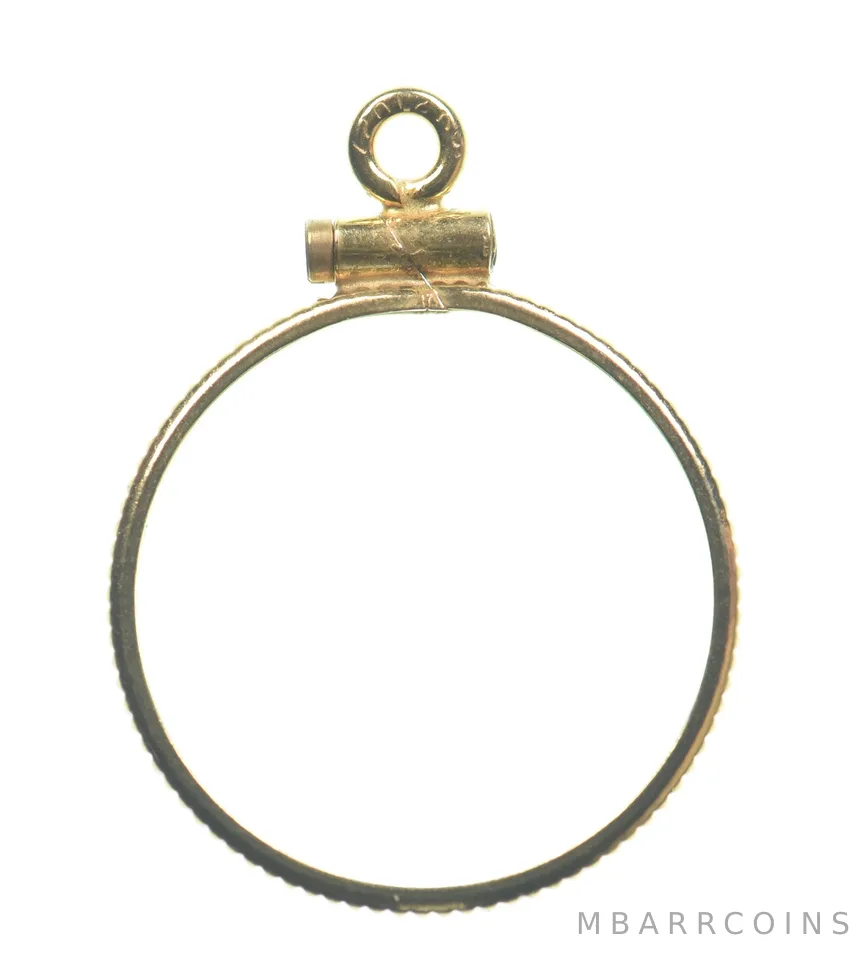 12k 0.6 Gram Gold Filled 15.5mm Coin Bezel Pendant Frame Edge *4900