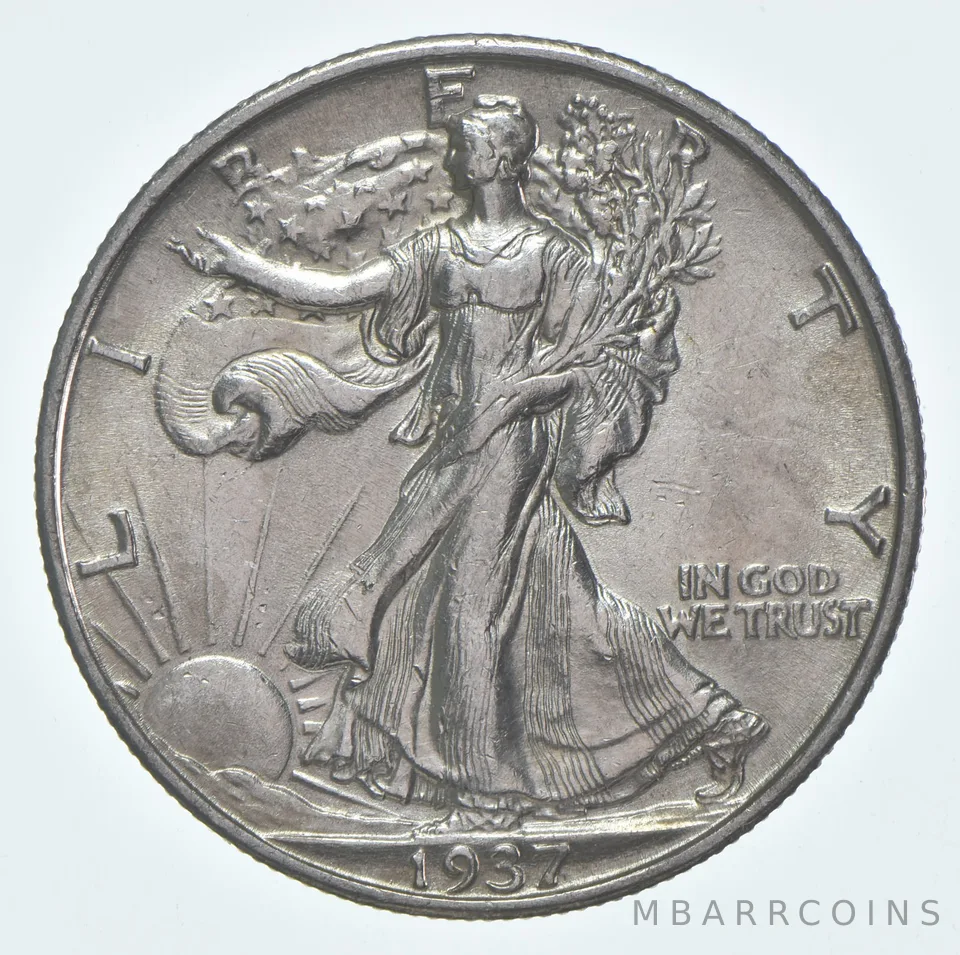 CHAU 1937-S Walking Liberty Half Dollar Choice AU 90% Silver (1pc)