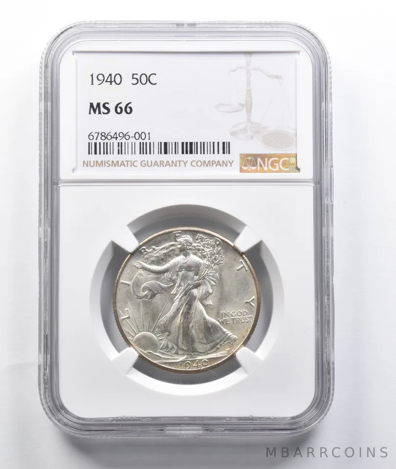MS66 1940 Walking Liberty Half Dollar NGC *7744
