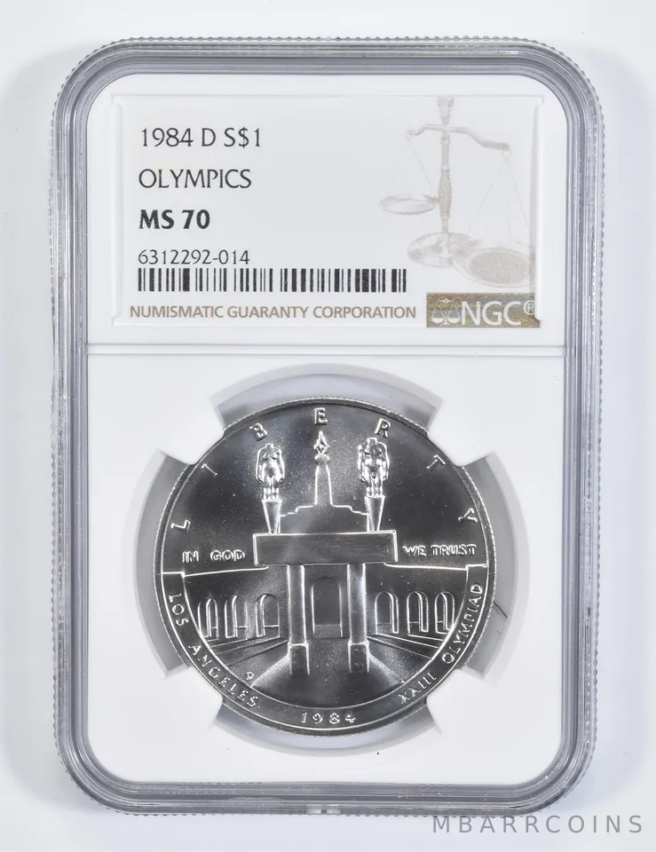 1984-D Olympic LA Olympiad Commemorative Silver Dollar MS70 NGC